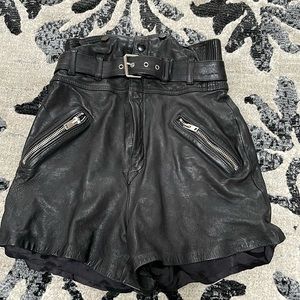 The Kooples black genuine leather high waisted shirts size medium